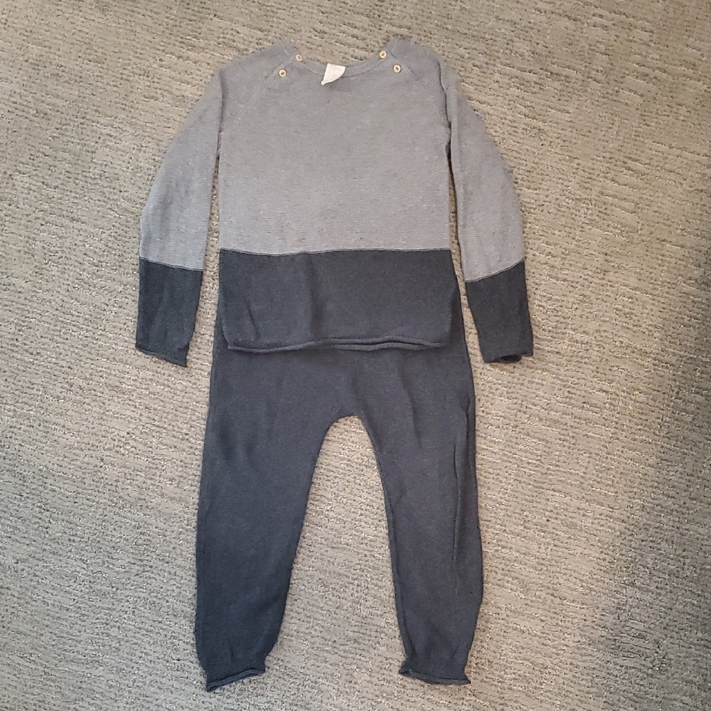 H&M Gray Jumpsuit Relaxed Fit Elastic Waistband